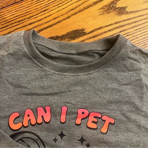 “Can I Pet That Dog?” Lightweight Gray Sweatshirt Skeleton Dog Lover M, L, XL - Picture 8 of 10